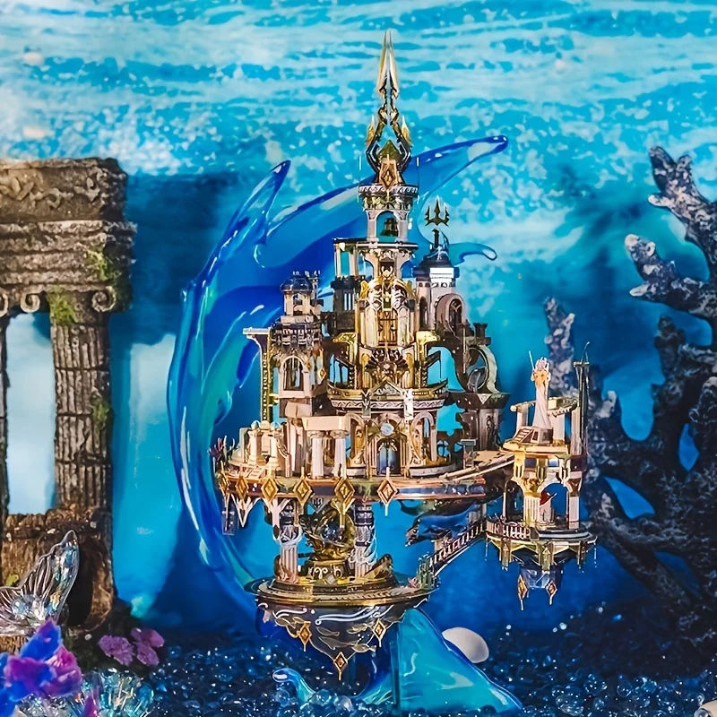 MU Atlantis 3d Metal jigsaw Puzzle, diy puzzle toy, desktop office decoration, stress-relieving, colorful gift for girlfriend