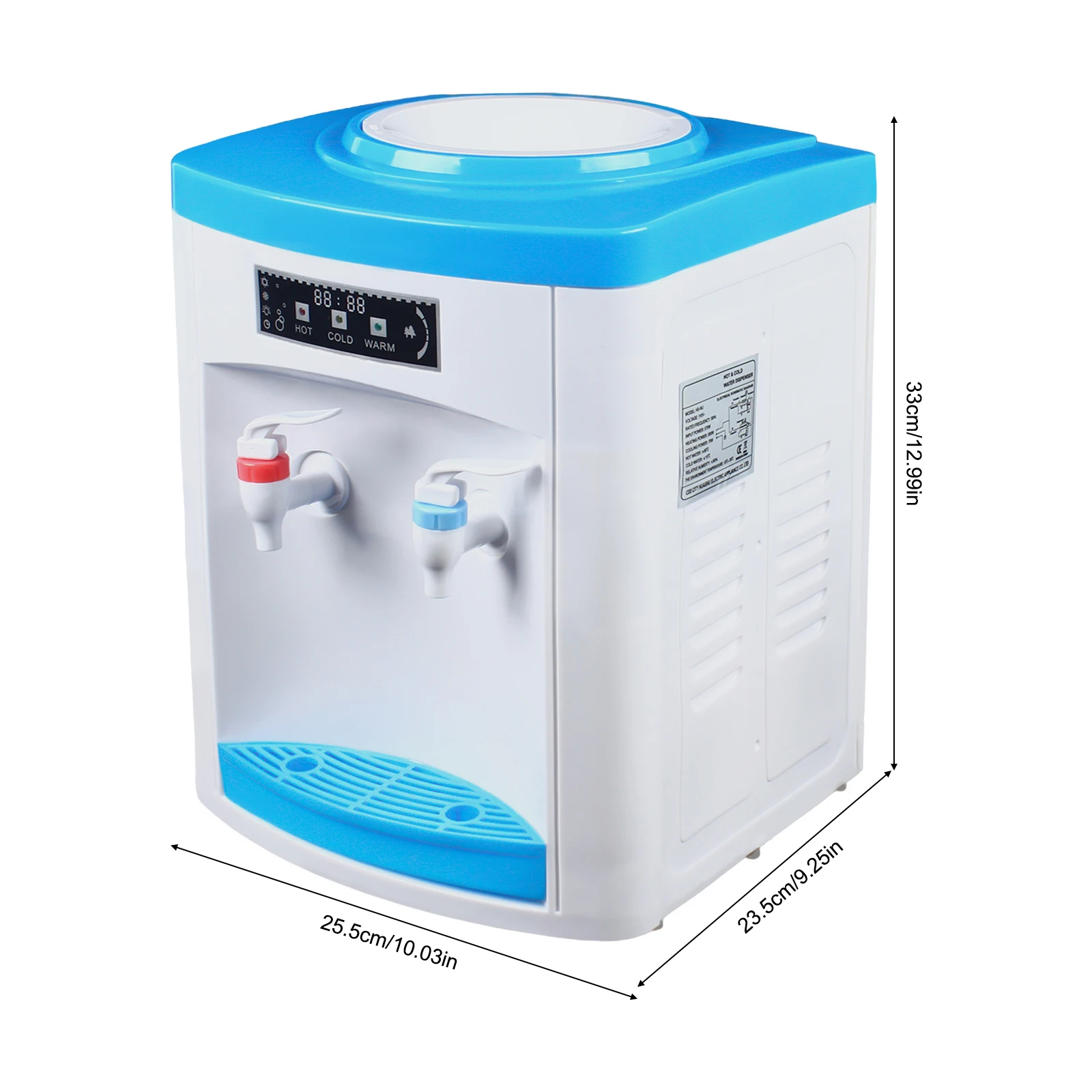 Elektrische warm- en koudwaterkoelerdispenser Veelzijdige desktop-waterdispenser met bovenlader voor thuiskantoor (110V US / 220V EU)