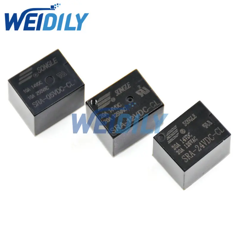 5PCS Mini Power Relay 5V 24V 12VDC 20A SRA-05VDC-CL SRA-12VDC-CL SRA-24VDC-CL 5Pins SRA 12V T74 Automotive Relay New