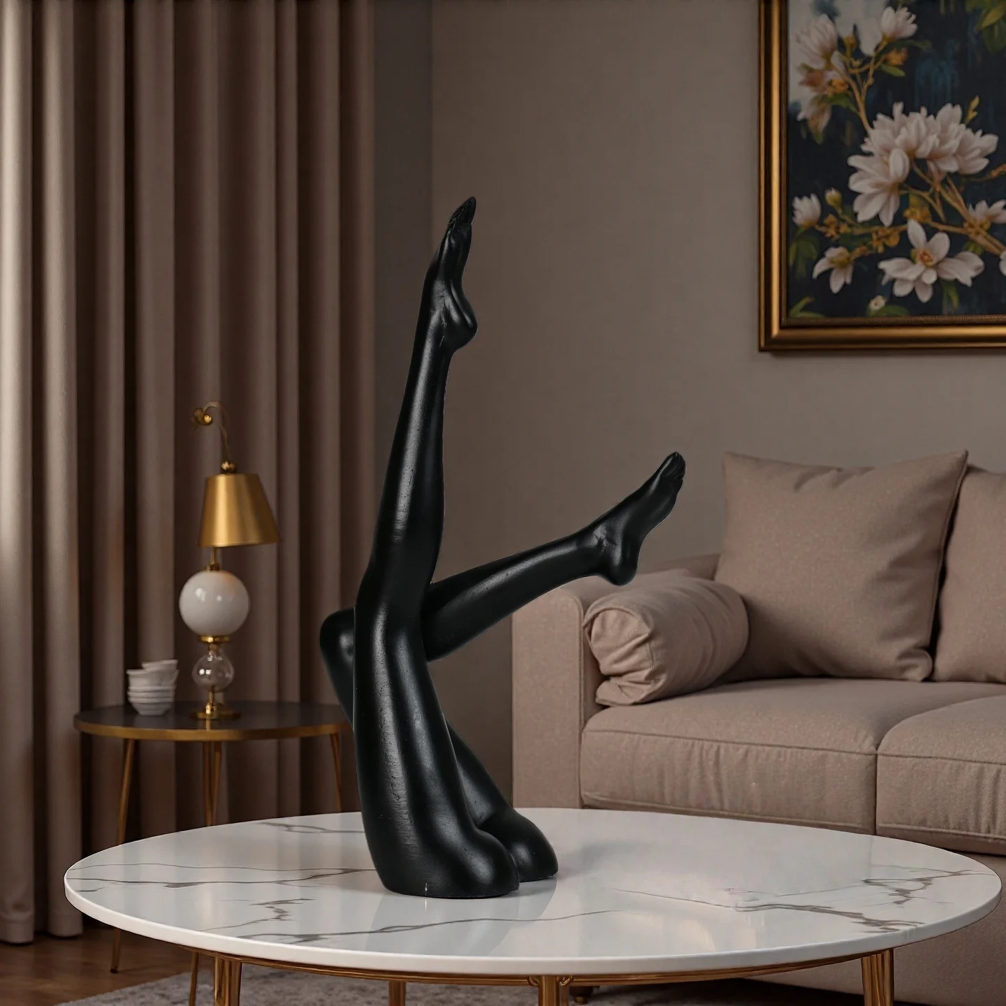 Modern Abstract Leg Sculpture Statue  Unique Conversation Piece for Home Office Desk Decor, Birthday Valentine Housewarming