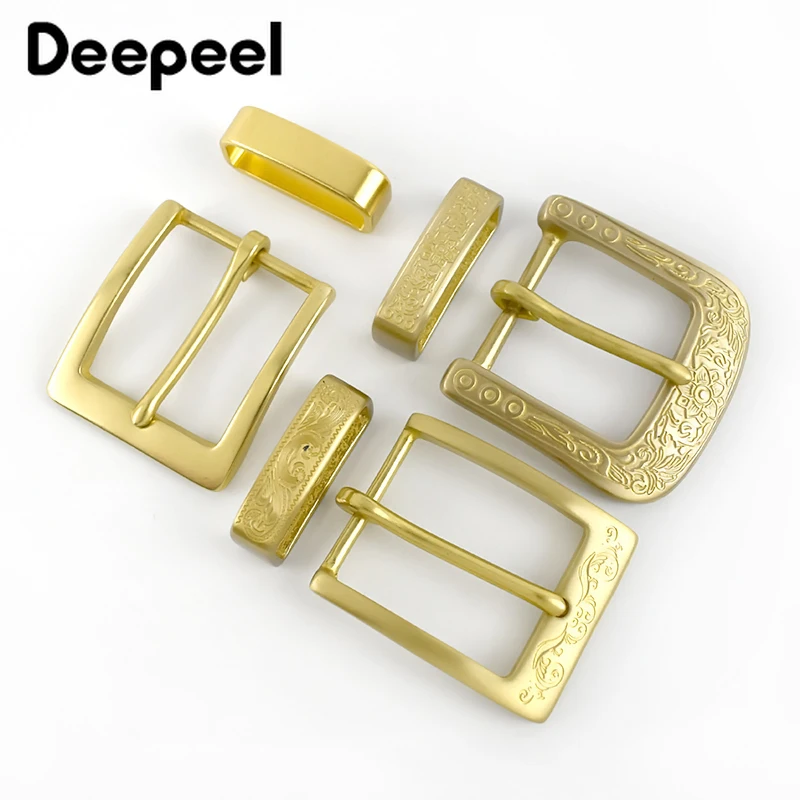 DeePull-男性と女性のための純粋な真ちゅう製バックル、1個、40mm、銅ヘッド、バックル彫刻、DIY、革、工芸品、アクセサリー、38-39mm