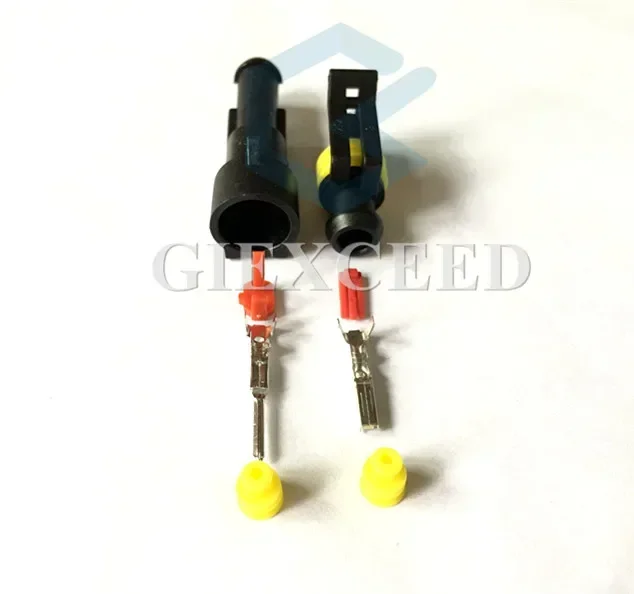 

2 комплекта 1-контактных разъемов AC Assembly 282103-1 282079-2 Superseal 1.5 Series, водонепроницаемые электрические кабельные автомобильные разъемы для проводки автомобиля