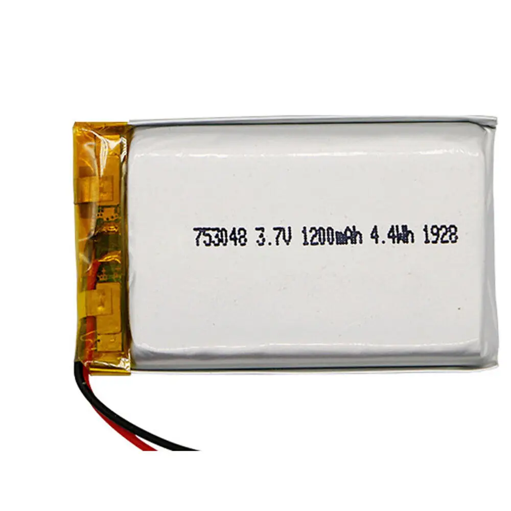 Rechargeable 3.7V 1200mAh 753048   Polymer Ion Battery For GPS CAMERA POWER BANK MP873  DVD TABLET MOBILE POWER