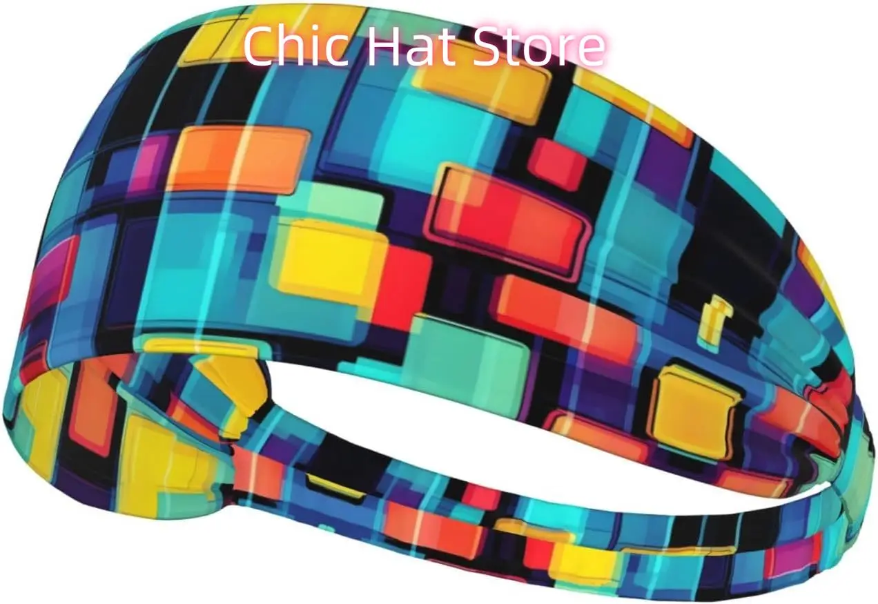

Square Geometry Diagram Elastic Exercise Headband, Fitness Exercise Yoga Cycling Headband, Outdoor Sports Elastic Sweat-Absorbin
