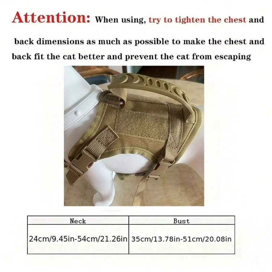 Outdoor Cat Vest Waterproof Cat Clothes Cat Chest Strap Special Vest for Walking Cats Can Be Adjusted