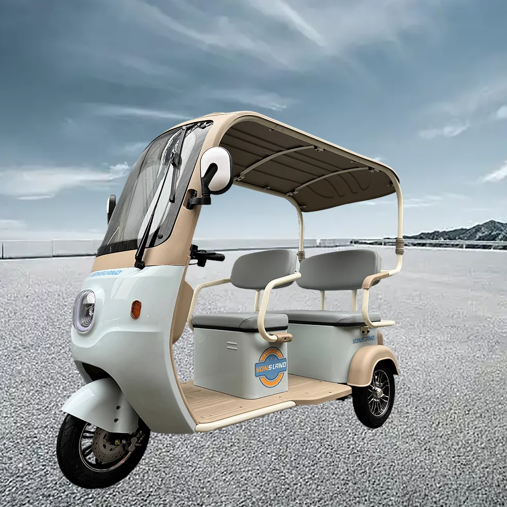 

Yonsland 800W 60V Open Body 3-Wheel Electric Passenger Tricycle Mini Leisure Electric Tricycle With Roof