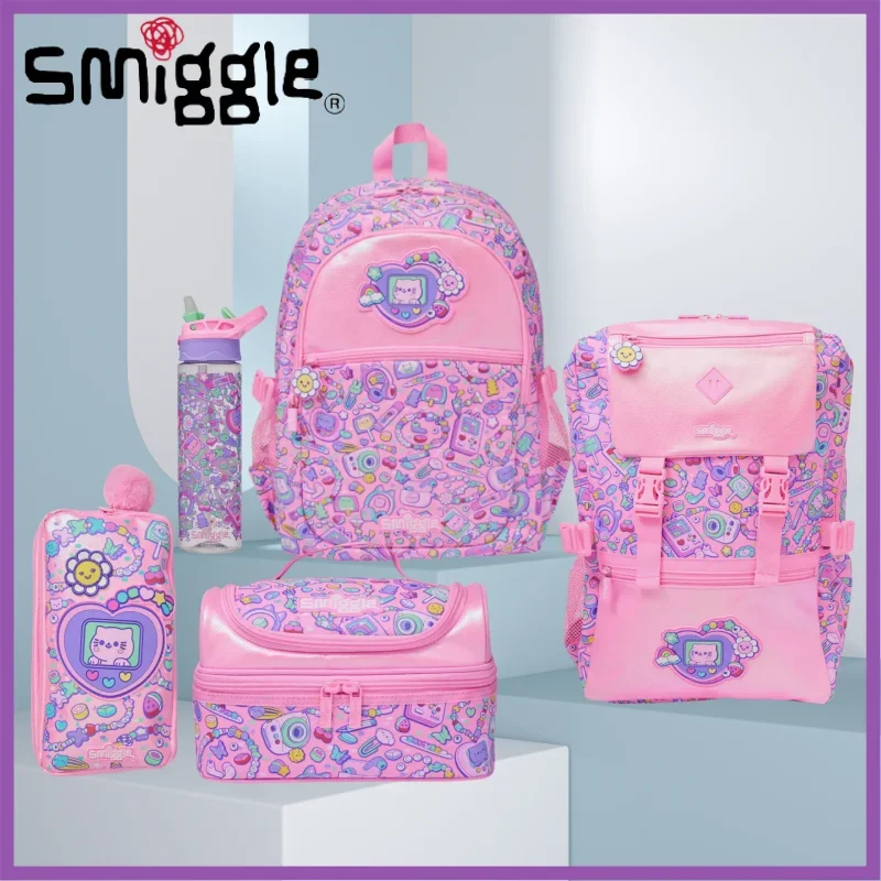 

Genuine Australia Smiggle Backpack School Bag Pink Necklace Cat Cartoon Series Anime Backpack Student Gift Separate Purchases