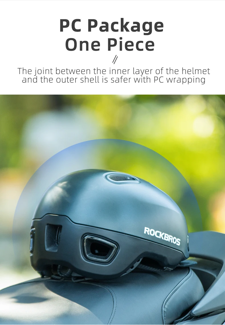 ROCKBROS Fahrradhelm mit Schirm für Casual-Radfahren, EPS Urban Commuter & Mountainbike-Helme für Männer und Frauen – Detail 9
