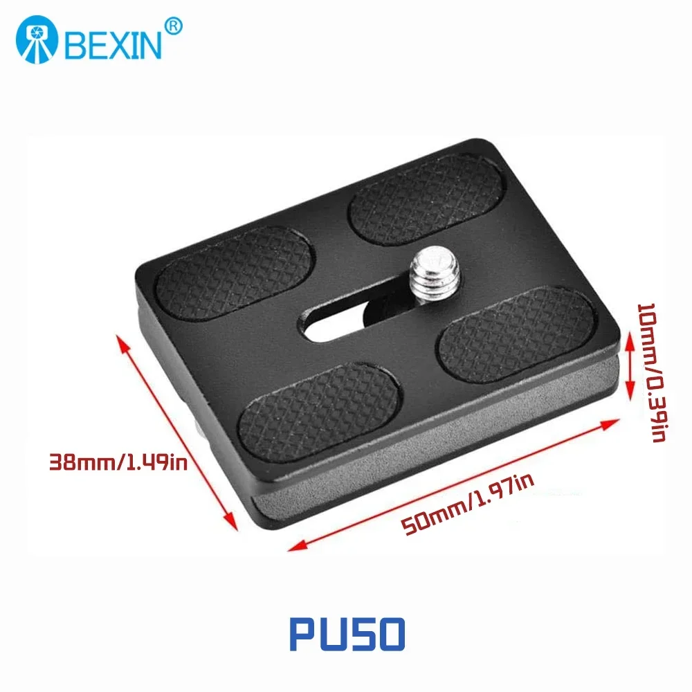 BEXIN DSLR Camera Ball Head Tripod Adapter Mount Quick Shot Clip Plate Arca Swiss Quick Release Plate PU40 PU50 PU60 PU70