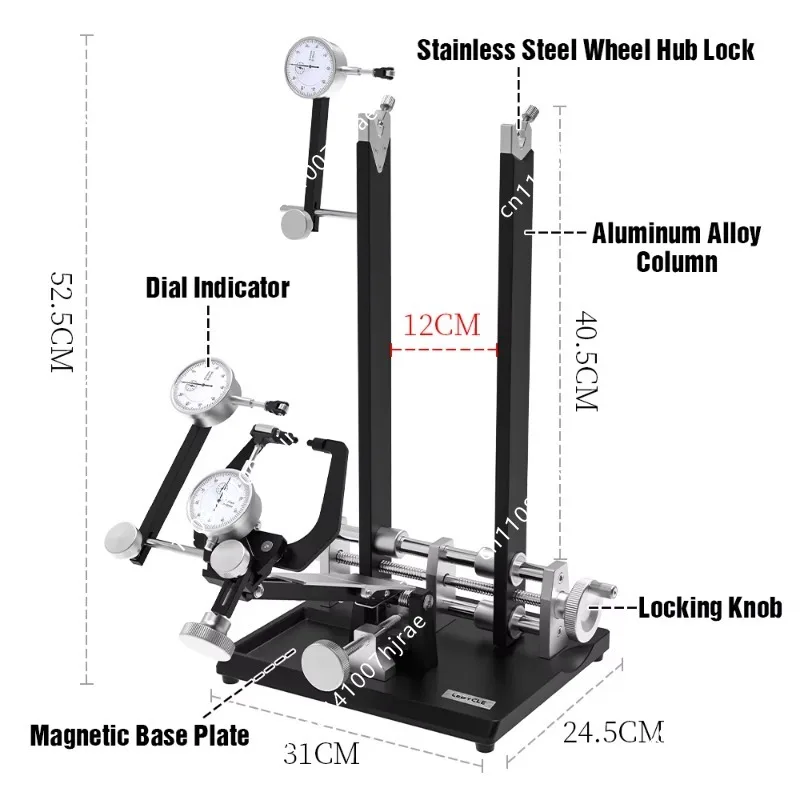 Wheel Rim Truing Correction Stand Equipped Dial Indicator For 12-29in 700C MTB Road Bicycle Wheel Maintenance Accessory