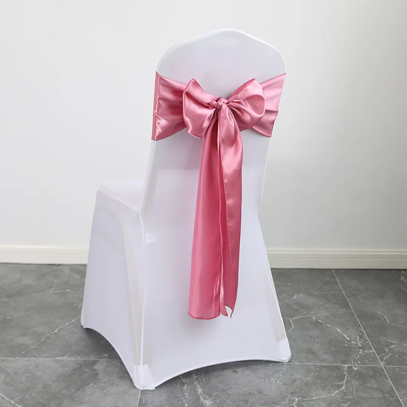Wedding Decoration Chair Satin Sash Bow Tie Self-Tie 10 Pieces Per Lot Plain Solid Colour Birthday Party Festival Hotel Holiday