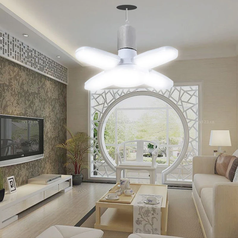 Fan Shape LED Bulb AC220V 28W/45W Foldable Led Light Bulb Lampada for Home Living Room Warehouse Garage Ceiling Light