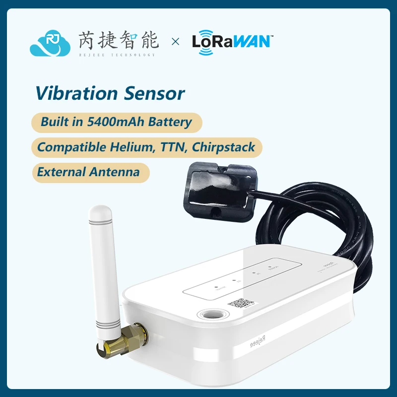 LoRaWAN Moter Vibration Sensor ST LIS3DH,Built in 5400mAh Battery, External Antenna, Compatible TTN, Chirpstack, Helium Network