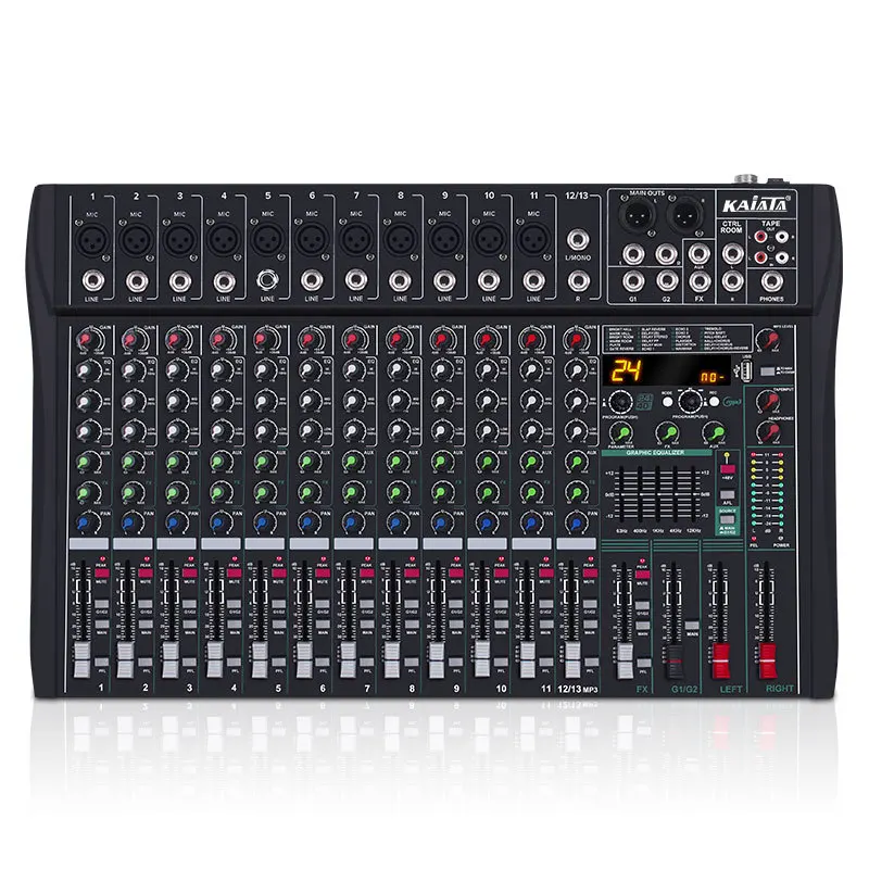 

Professional Audio Sound Mixer Channel Bluetooth USB 48V Balanced DSP reverberation effect Phantom Mixing Console for PC DJ