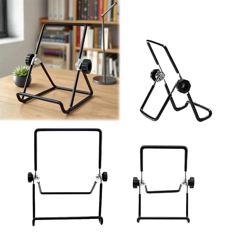 Multi-Function Foldable Universal Cellphone Tablet Stand Portable Metal Desktop Mobile Holder Black White Size Options Support