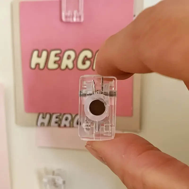 10pcs Transparent Acrylic Clips, Multi-Functional Refrigerator Magnets, Memo Holders, Photo Clips, Instant Photo Stickers