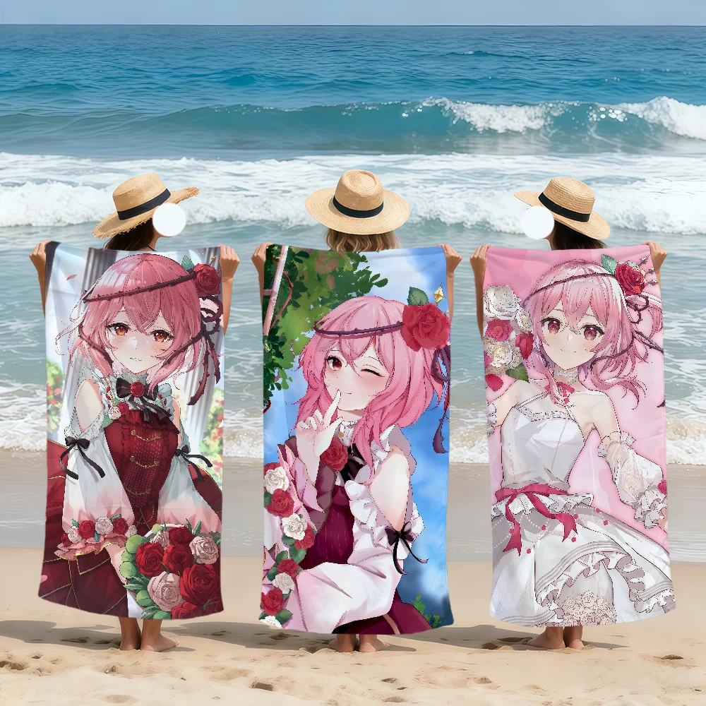 virtual idol singer Music anime girl Rosemi Lovelock Soft Beach Towels Quick Dry Pool Towel for Travel Gym bathing Spa Camp Gift
