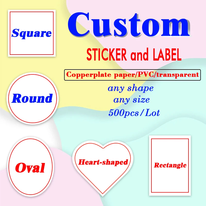

Custom Stickers Waterproof Custom Logo Labels Square Personalized Stickers for Wedding Baptism Party Company Logo Gift Packaging
