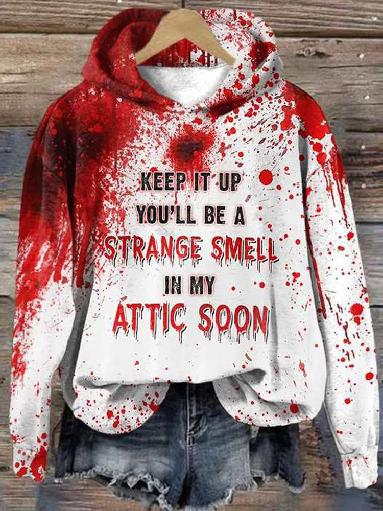 

Halloween Female Casual Loose Streetwear Pullover Top Lady O Neck Hoodies Sweatshirt Autumn Winter Long Sleeve Letter Hooded