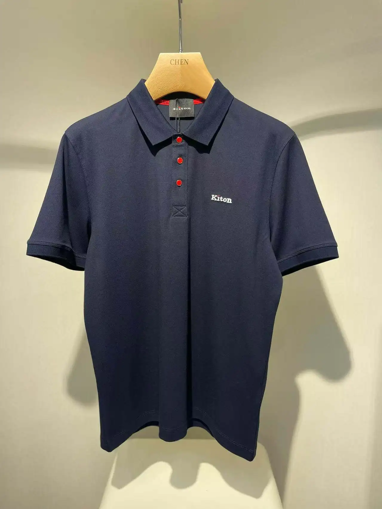 

Kiton Весна Лето Новый Busin Casual irt ort Sve Мужская модная городская подставка с вышитыми буквами