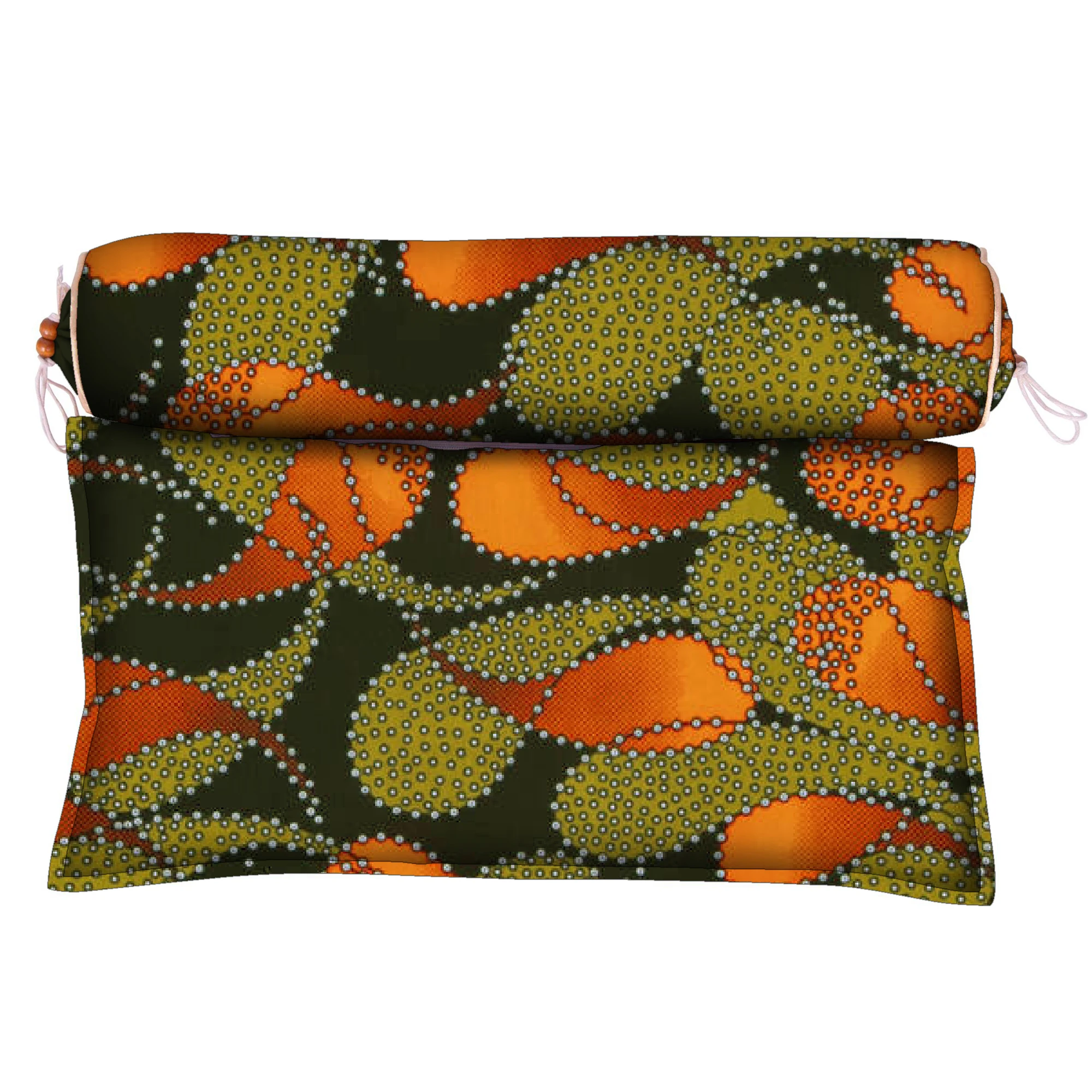African Print Pillow Cover Set, Cylinder Neck Bolster Case & Square Pillowcase, Multiple Ethnic Patterns     HAXZT1-H