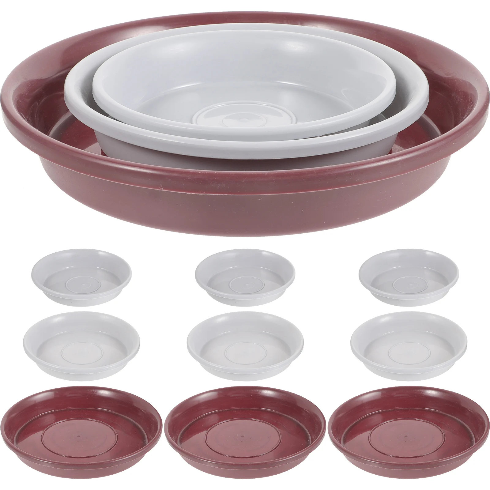 

12pcs Plant Saucers Plastic Round Flower Pot Tray Heavy Duty Drainage Drip Tray For Indoor Outdoor Potted Plants Water
