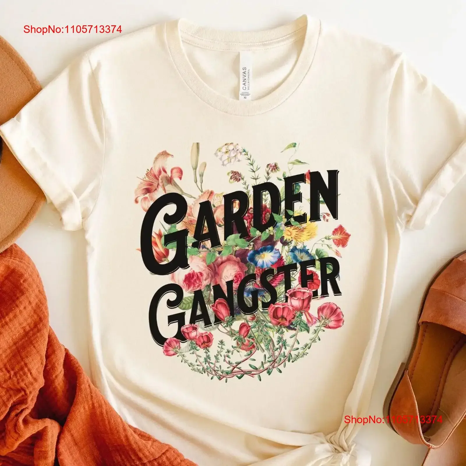 Garden Gangster T Shirt Plant Mom Dad Funny Gardening Wildflower Botanical Pressed Flower Happy Family vintage Washed homme