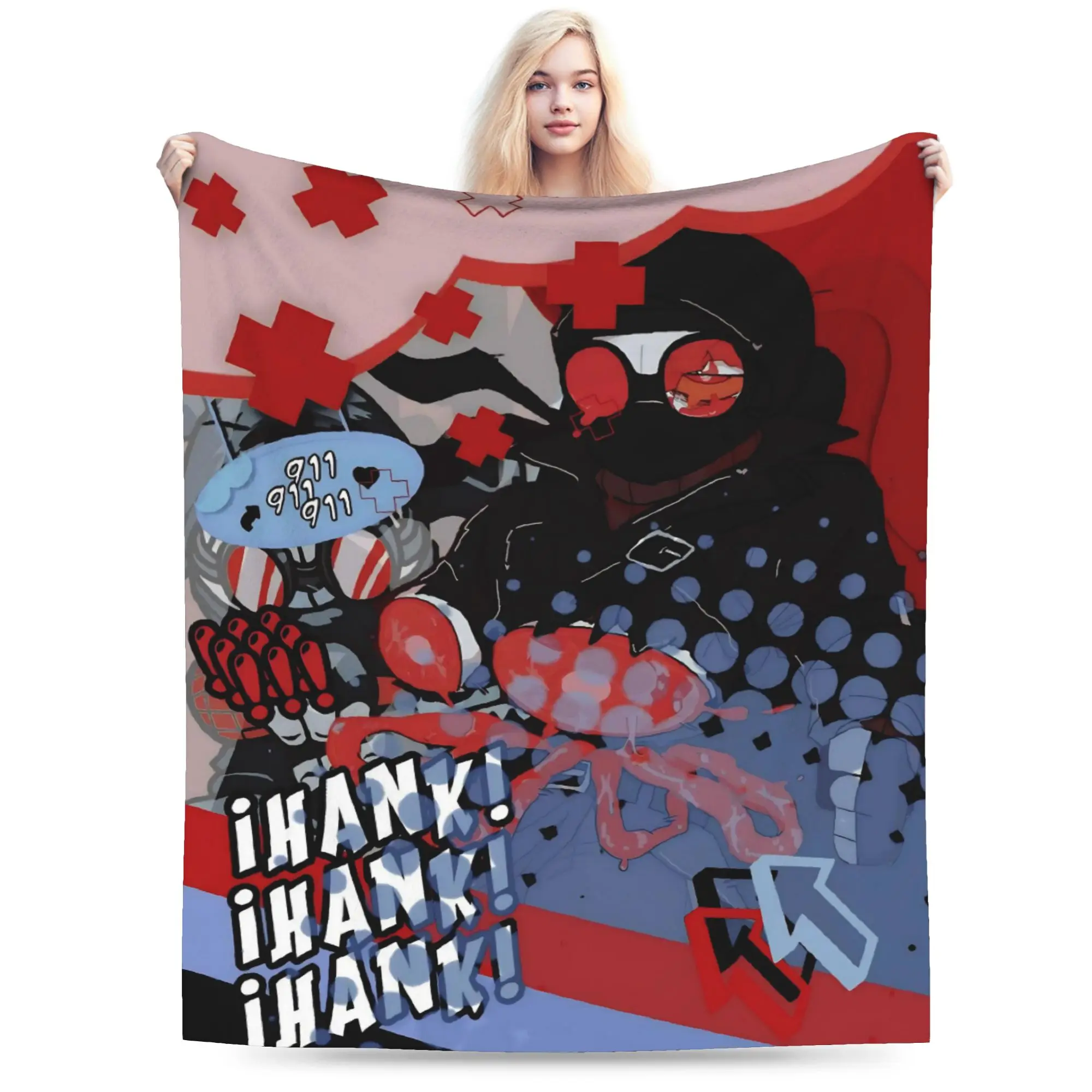 MADNESS COMBAT Hank Print Blanket For Men Women Super Soft Cozy  Throw Blankets for Bed 50x60 Inches Multiple Sizes