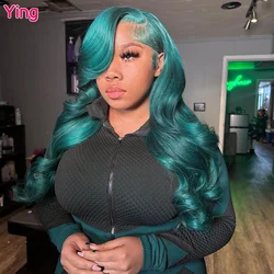 Ying Hair Malachite Green 13x4 parrucca anteriore in pizzo Remy capelli umani onda del corpo 5x5 parrucca in pizzo trasparente 13x6 parrucca anteriore in pizzo prepizzicato