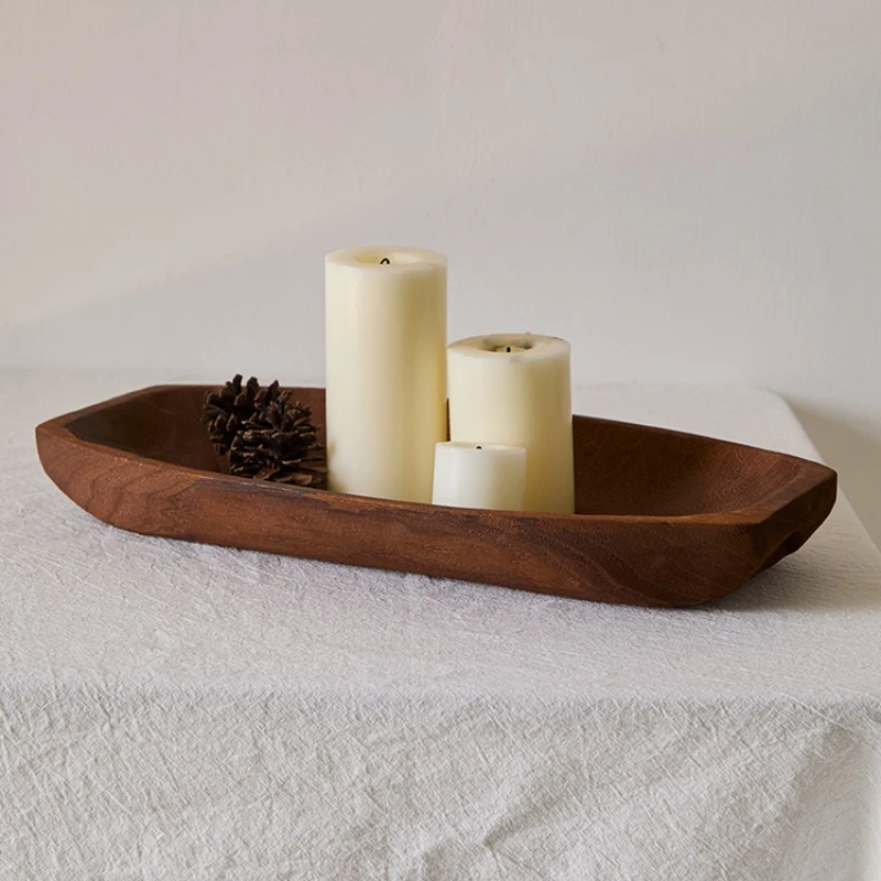 Wooden Dough Bowl for Decor Rustic Decorative Bowl for Home Table Centerpiece,Entryway Table Wooden Dining Room Centerpiece