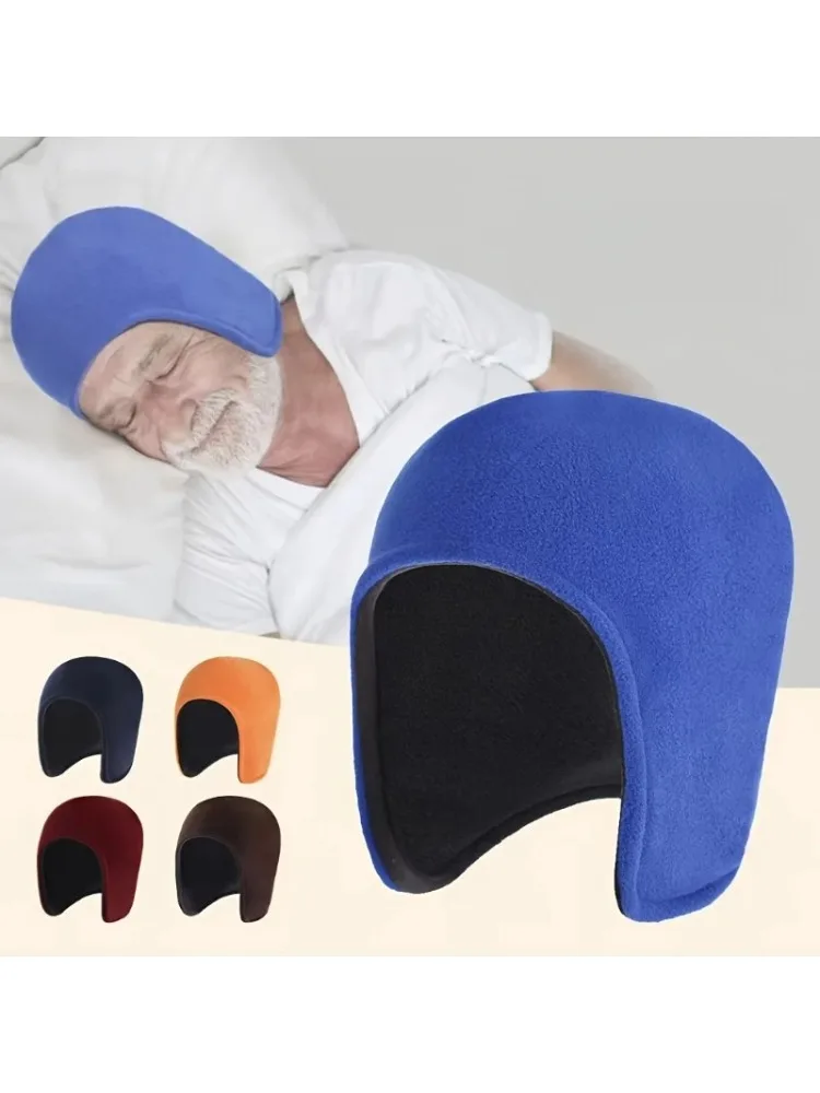 AliExpress NONE Winter Outdoor Cycling Warm Hat - Fleece Windproof Ear Protection Double Layer Thick Sleeping Cap for Seniors - Perfect for Home