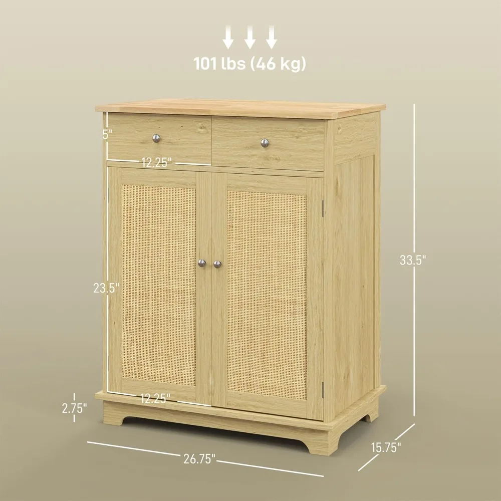 خزانة تخزين المطبخ الحديثة مع سطح طاولة من الخشب الصلب، وخزانة بار القهوة تتميز بدرجين وأبواب وأرفف قابلة للتعديل