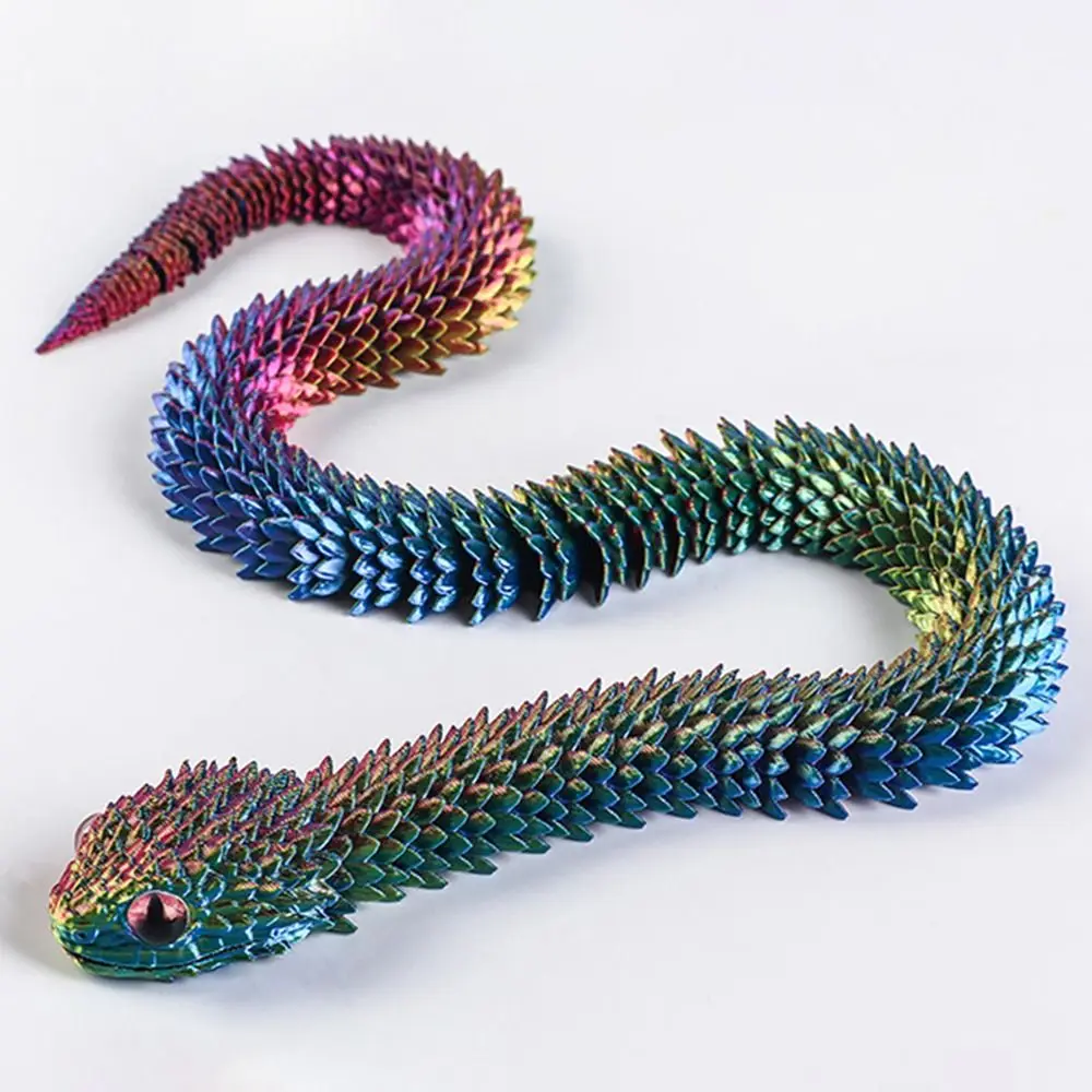 Realistic 3D Printed Snake 30/45/60cm Multicolor Simulated Snake Ornament Rotatable Home Decor Animal Simulation Model