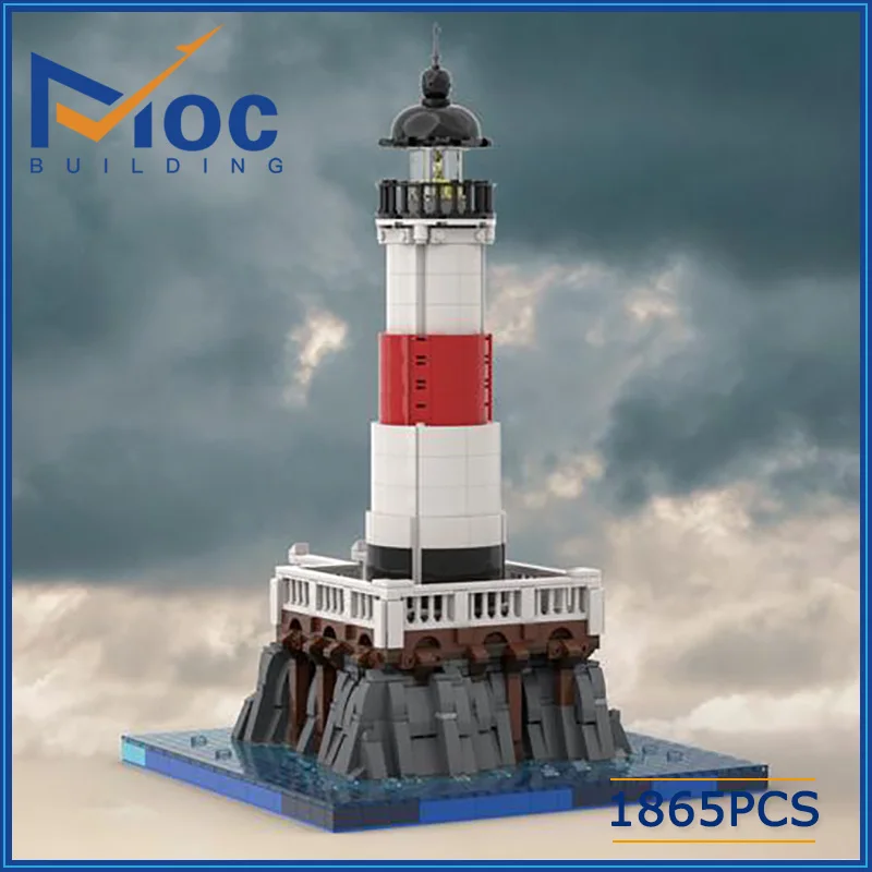 MOC Building Block Lighthouse The Entrance To TheHarbour Technical Bricks DIY Assembled Model Toy Holiday Gifts