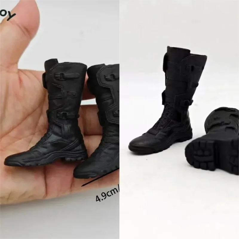 

Black 1/6 Scale Male Solider Hollow Long Boots Model Combat Boots Direct Insertion Type Shoes for 12in Action Figure Doll