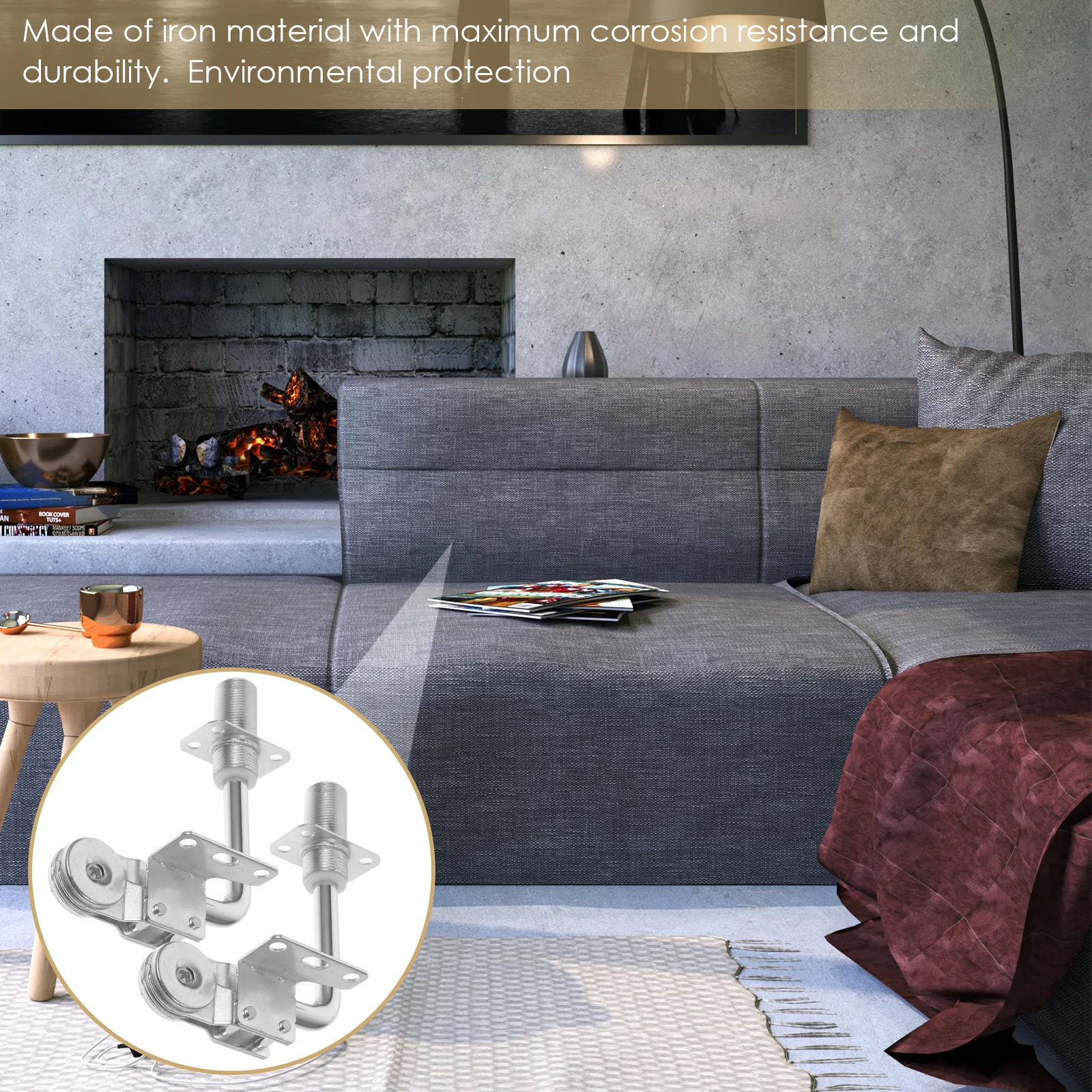 

2Pcs Iron Sofa Headrest Regulators Furniture Connectors Double Ear Sleeve Elevators for Sectional Sofa Assembly