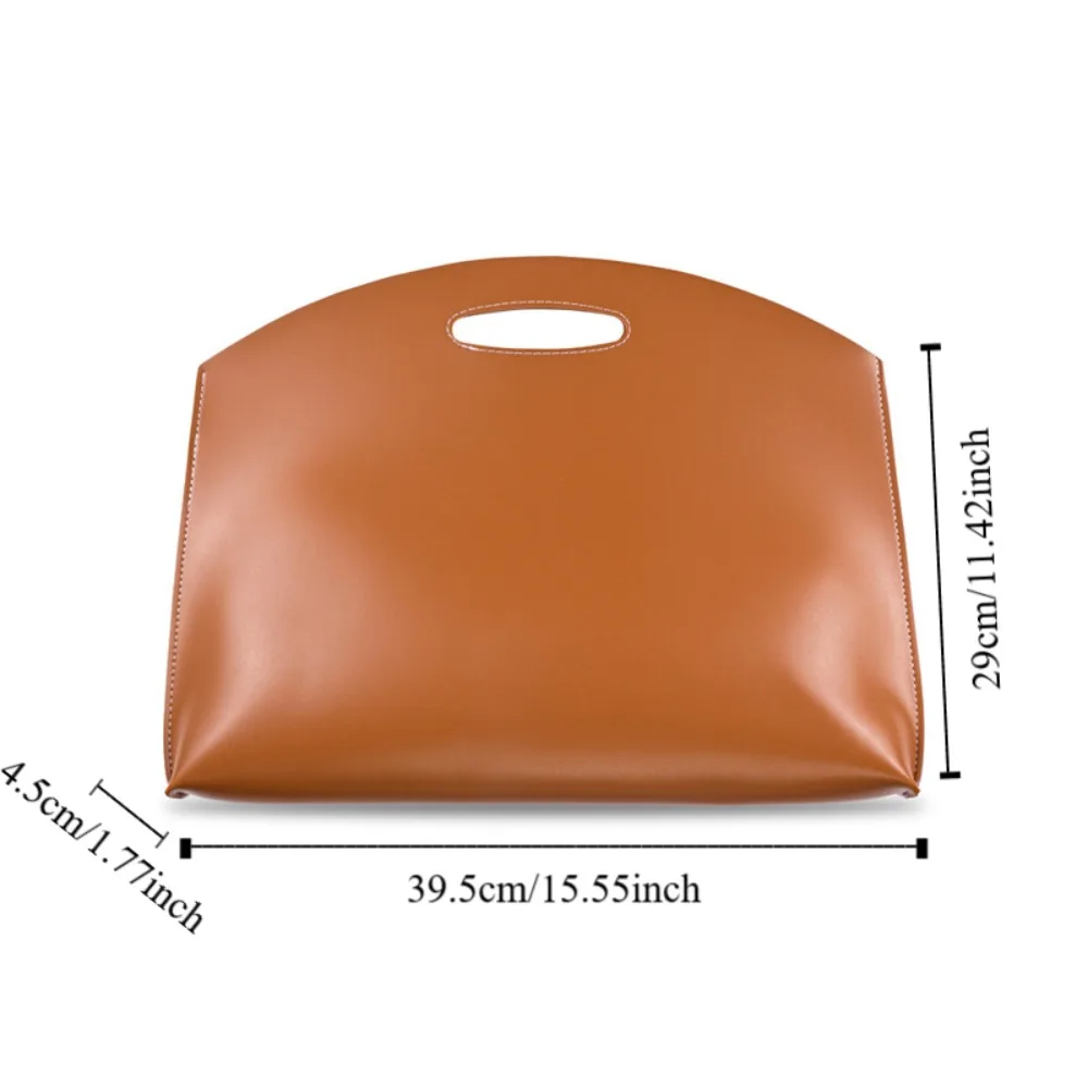 Sac fourre-tout solide en PU pour documents de bureau, sac d'ordinateur de grande capacité, sac à main pour ordinateur portable, sac de fichiers extérieur, simple