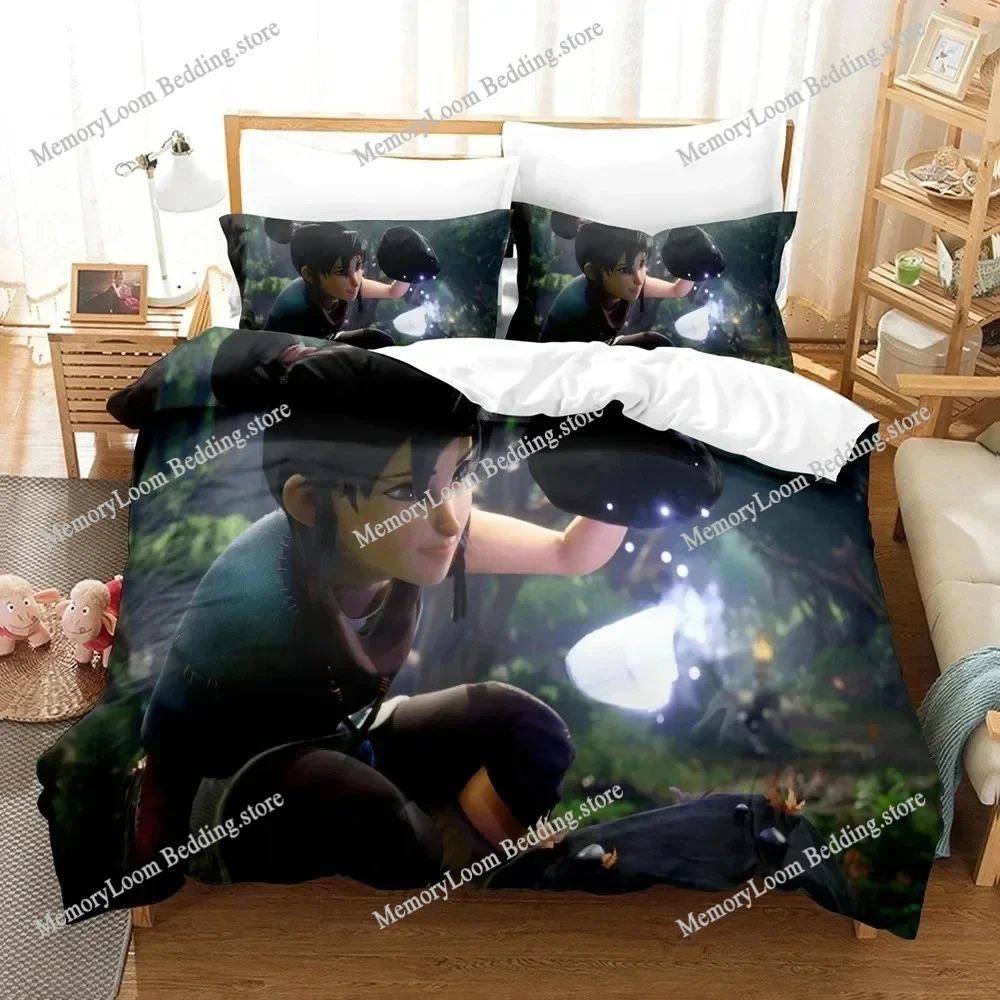 3D Printing Trendy Soft Bridge Spirits Kena Game Bedding Set Duvet Cover Pillowcase Comforter King/Queen Size Boys Adult Bed Set