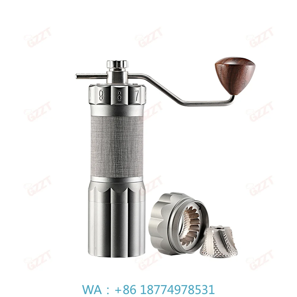 1. Aluminium Alloy Portable Hand Held Coffee Grinder 48mm Seven Core Ghost Tooth Conical Burr For Coffee Bean Processing