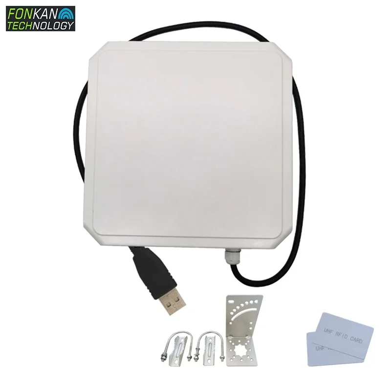 UHF Read Long Range Ip67 Waterproof Usb Or Rs232 Interface Buit-in 9dbi Gain Antenna RFID Reader For Car Parking