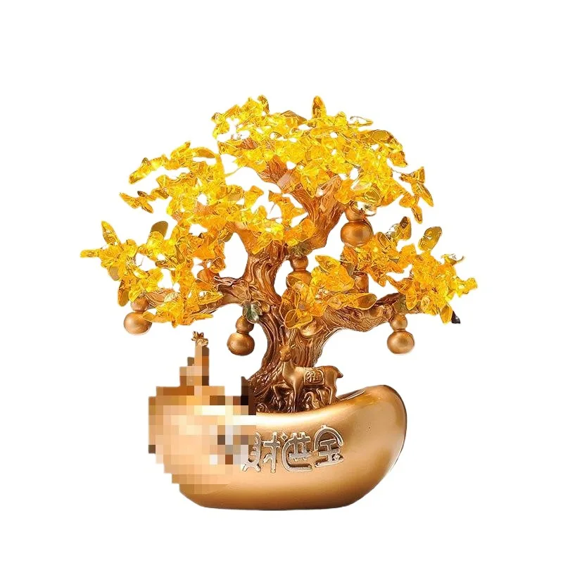 

Fortune tree cash cow gold ingot new Chinese ornaments office front desk wine cabinet decoration housewarming