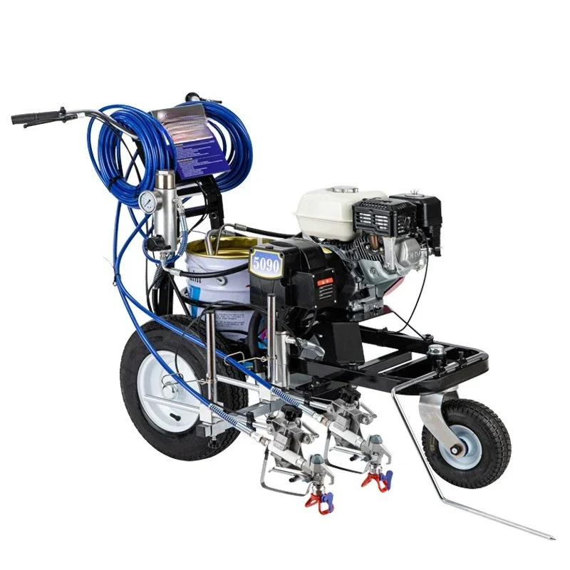 Hydraulic plunger pump, road marking machine, parking space road marking car, hand push cold spray double marking machine