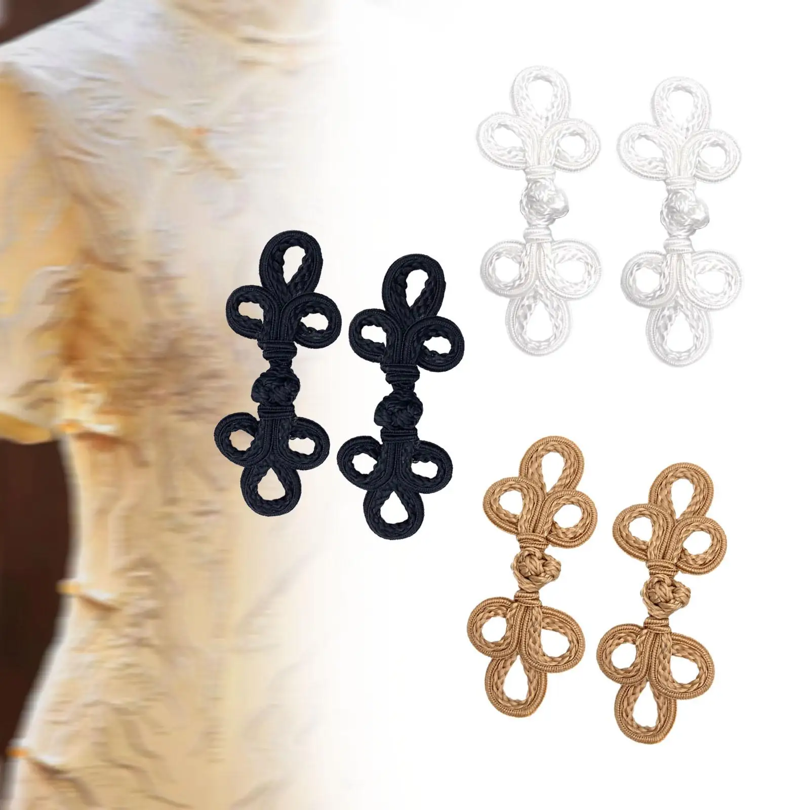 Chinese Knot Button Fabric Frog Fastener Decorative Vintage Sewing Button for Cheongsam and Tang Suit