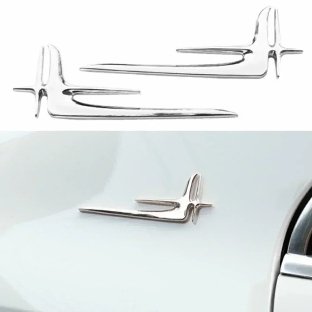 Emblem Badge Decal Sticker Metal Practical Silver 137mm X 48mm 3D Car Sticker Anti-wear Car Side Sticker Cool Durable