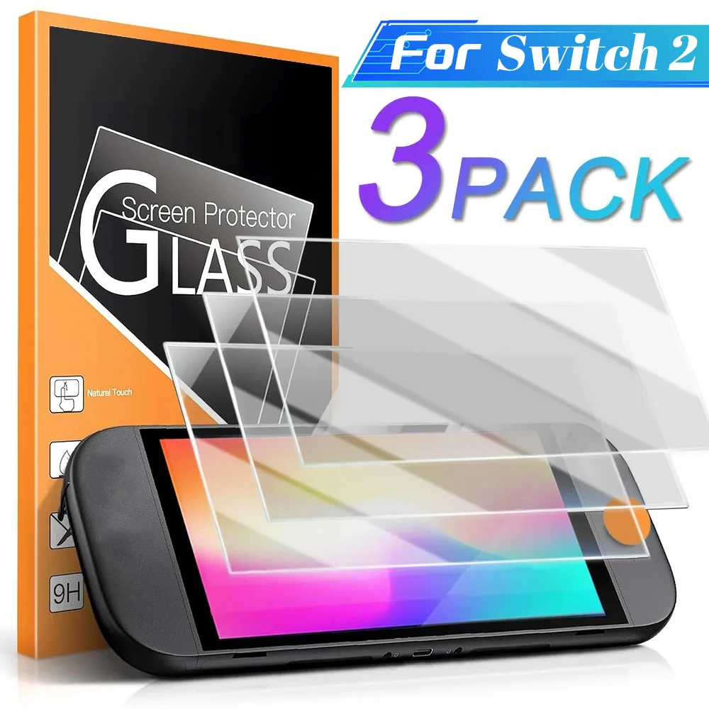 Protecteur d'écran pour Nintendo Switch 2 Switch Lite/Oled, Film de protection en verre trempé de qualité supérieure HD transparent anti-rayures, 1/2/3 paquets