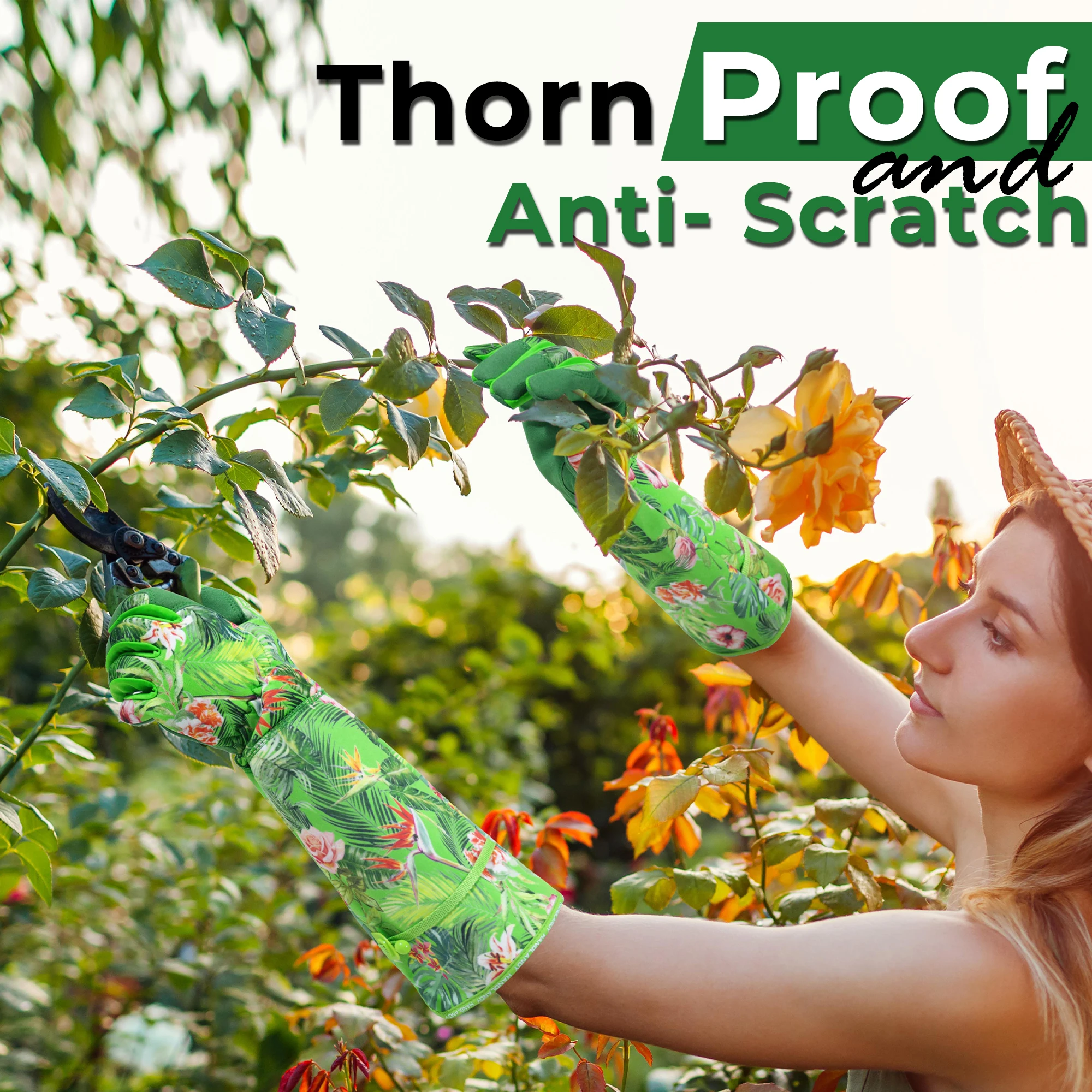 HANDLANDY 부드럽고 편안하며 내마모성과 긁힘 방지 기능이 있는 긴 소매 정원 장갑, 매일의 마당 작업, 원예, 가지치기용