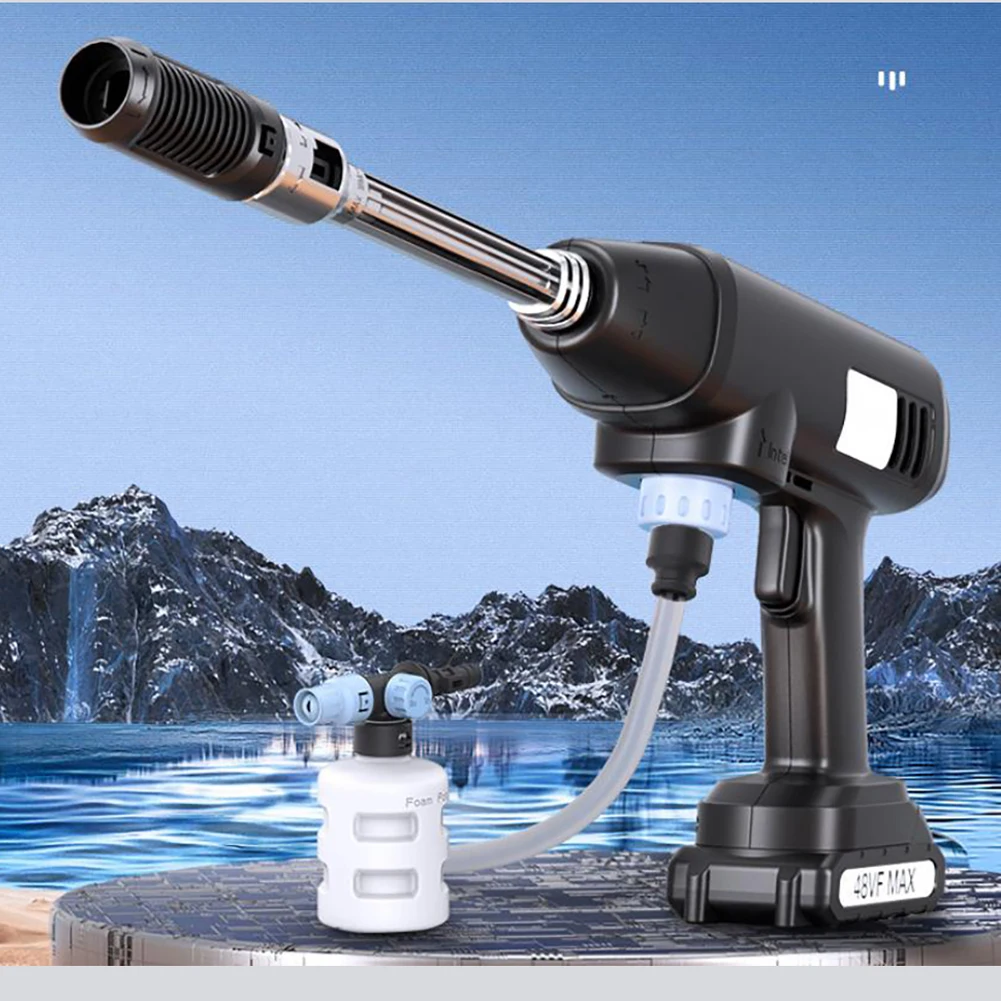 24V Lithium For Battery Powered Cordless Pressure Washer 600W High Power Water Portable Car Cleaning Tool For Home Outdoor Use