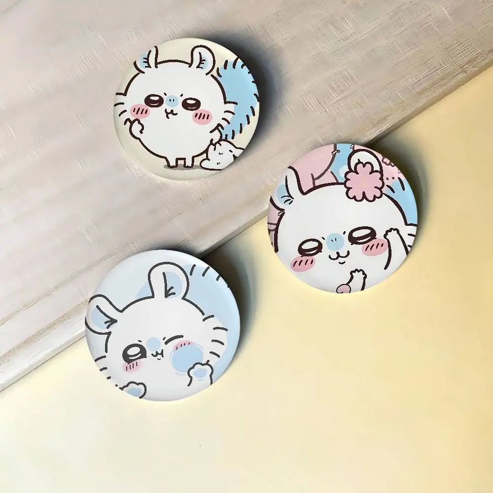 Cute Cartoon M-momongas Badges Peripheral Lapel Pins Tinplate Round Brooch For Shoulder Bag Accessories Souvenir Gifts
