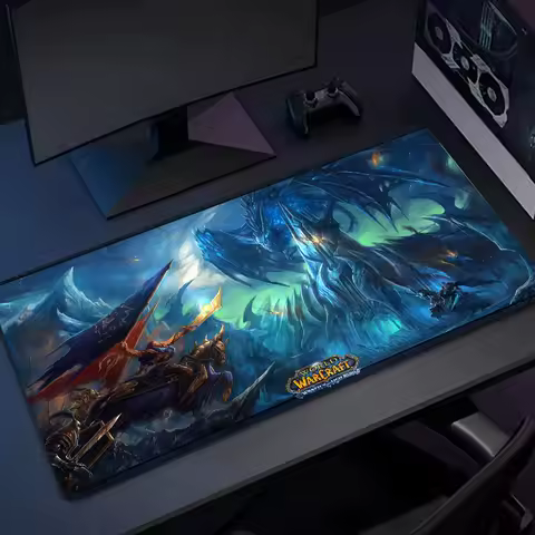 Game W-World Of W-WarcraftS XXL Mousepad Large Anti-Slip Mouse Pad Stitched Edges Mat Durable Desk Laptop Gaming​ Keyboard Pad