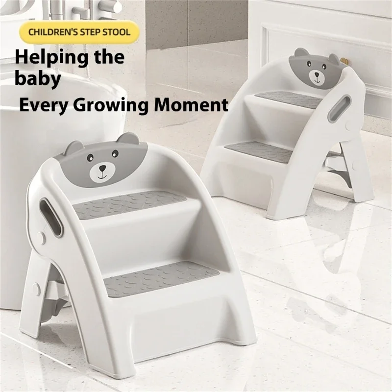 

Anti Slip Toddler Potty Stool Easy Foldable Bathroom Step Tool for Safe Toilet Training 2 Step Stools with Handle Hole 24BE